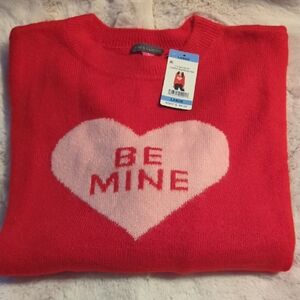 Be Mine Heart Valentine's Day Sweater, Sz Lrg, Vince Camuto, NWT
